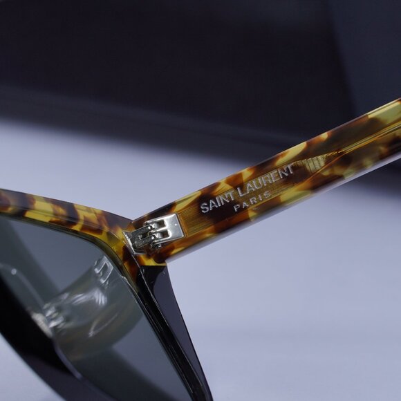 Saint Laurent SL1 010 Square Sunglasses - Havana/Black/Grey - Picture 11 of 12